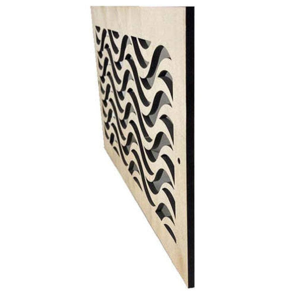 STELLAR Waves Wall And Ceiling Registers 8x12 (Duct Opening) 10x14 Overall Size - Wooden Screw-in Decorative Vent Cover (2)