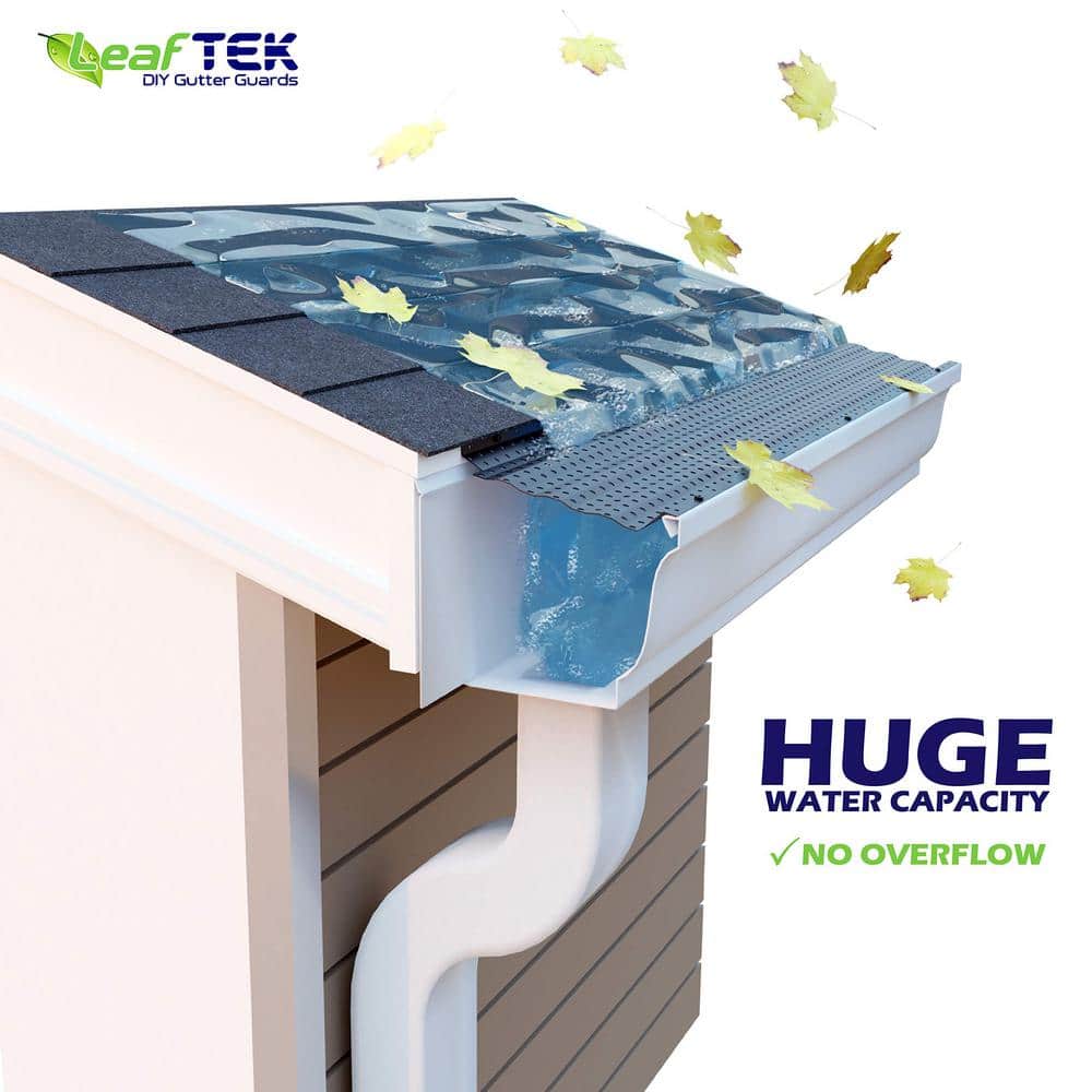 5 in. x 32' K-Style Gutter Guard, Vent Leaf Protection Available in 5 in. and 6 in. White (3)