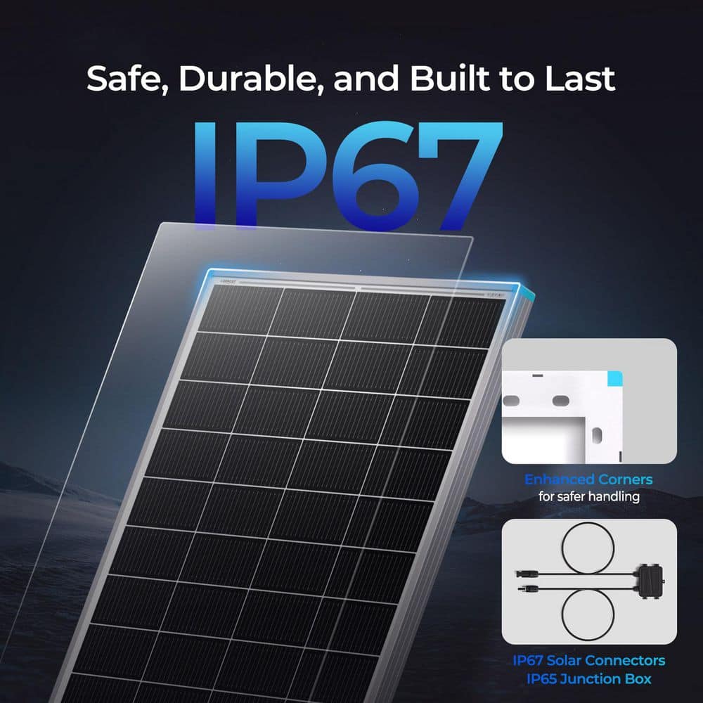 Renogy 200-Watt 12-Volt Monocrystalline Rigid Solar Panel High-Efficiency PV Off-Grid Module Power (3)