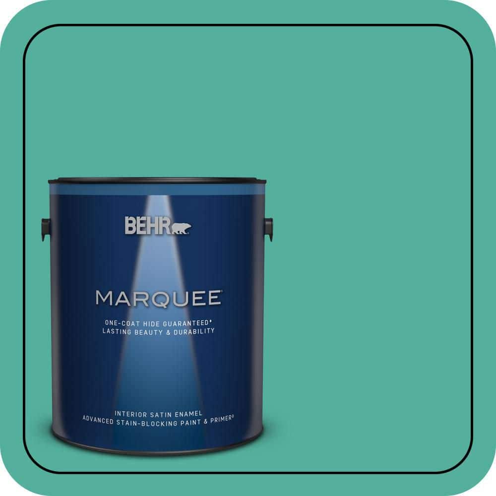 BEHR MARQUEE 1 gal. #P440-5 Water Park One-Coat Hide Satin Enamel Interior Paint & Primer (1)