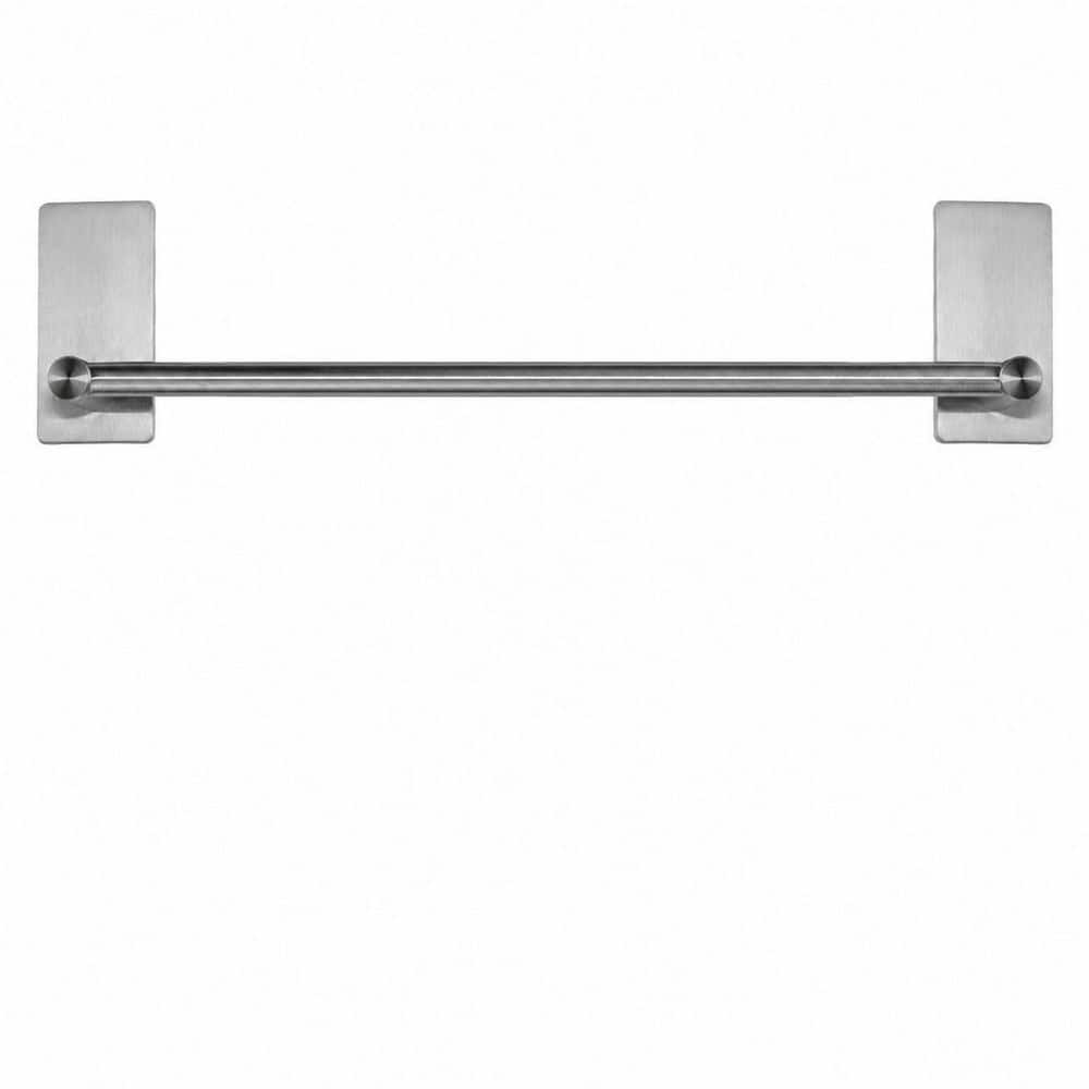 KHKFY Self Adhesive 16-Inch Stainless Steel Towel Bar for Bathroom Wall Shelf Rack Brushed Nickel No Drilling (1)