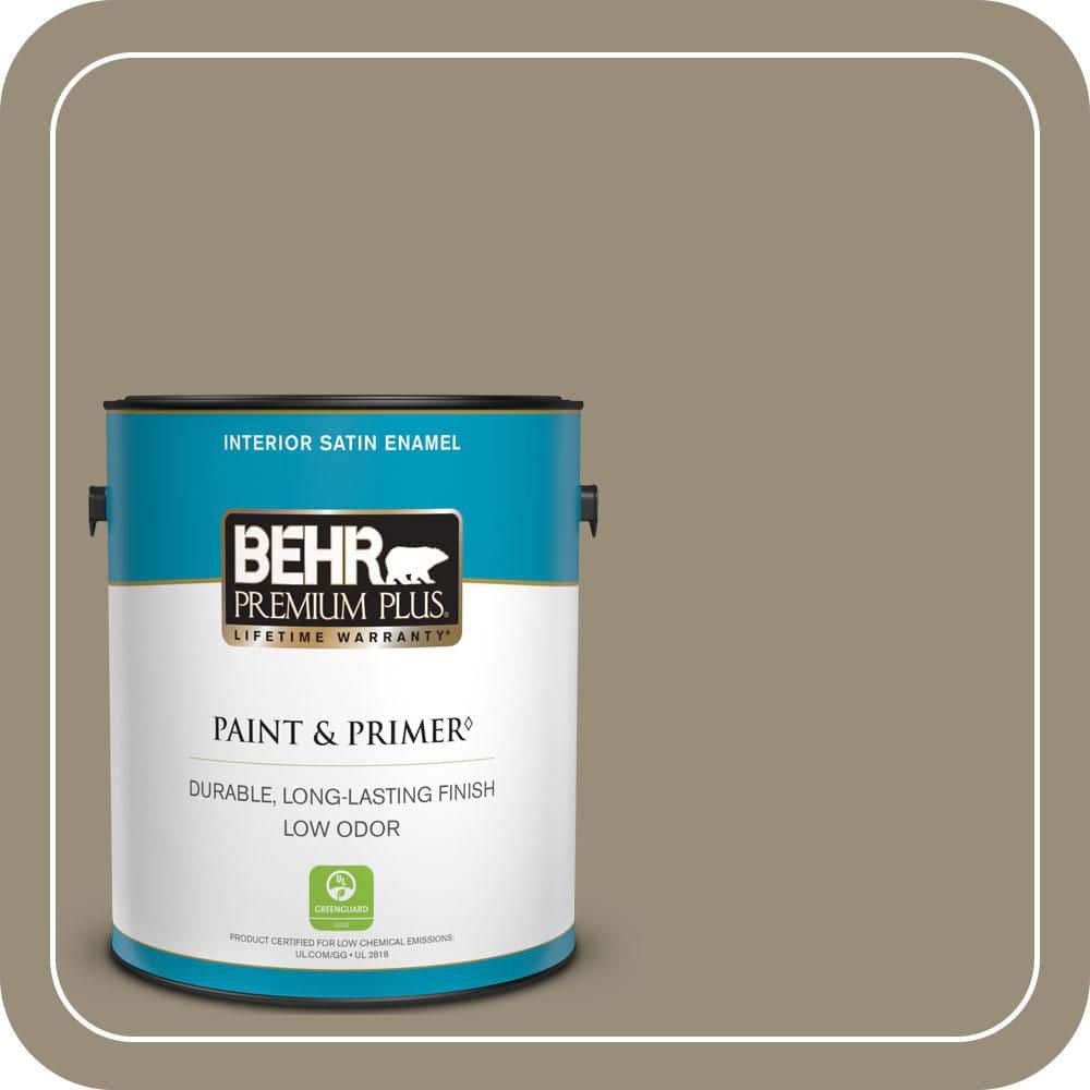 BEHR PREMIUM PLUS 1 gal. #MQ6-29 Lost Canyon Satin Enamel Low Odor Interior Paint & Primer