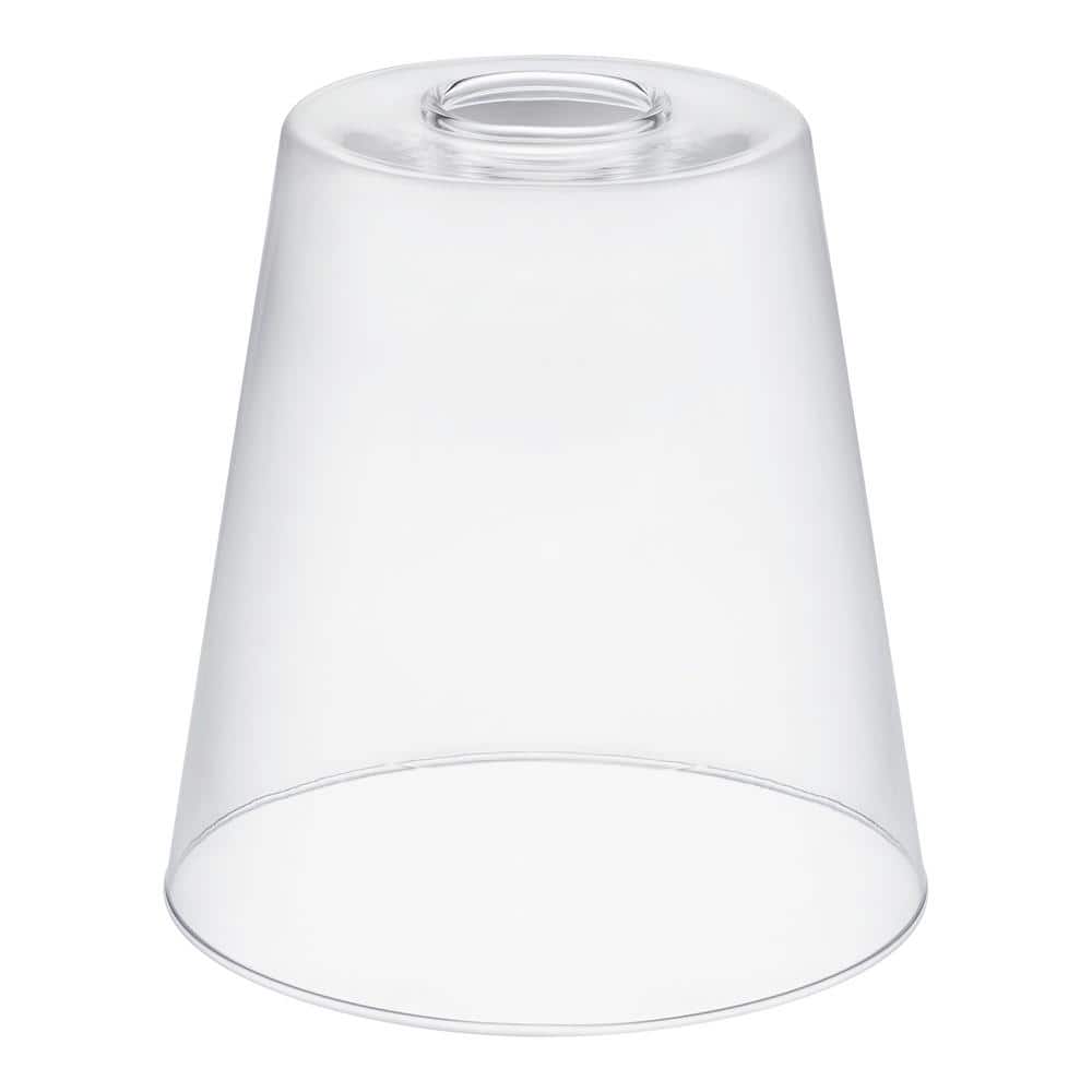 PRIVATE BRAND UNBRANDED 4 in. Small Clear Glass Tapered Drum Pendant Lamp Shade with 2-1/4 in. Fitter (2)