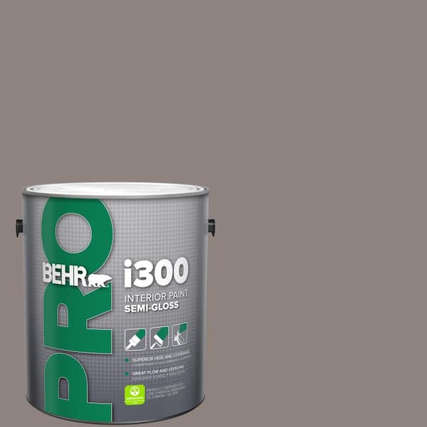 BEHR PRO 1 gal. #HDC-CL-22G Roanoke Taupe Semi-Gloss Interior Paint (2)