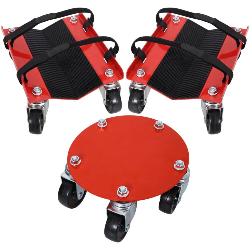 Tidoin Red Steel Heavy Duty Snowmobile Dolly with 2.5 in. Swivel Casters Carries up to 1500 lbs. (1)