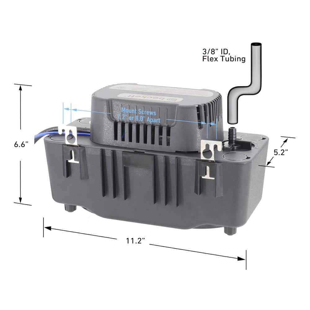 BECKETT Medium 230-Volt Condensate Removal Pump with Safety Switch and tubing, 22 ft. Max Lift (2)