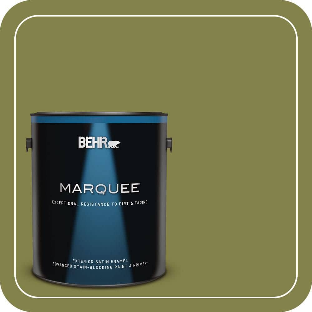 BEHR MARQUEE 1 gal. #MQ6-61 Basil Chiffonade Satin Enamel Exterior Paint & Primer (1)
