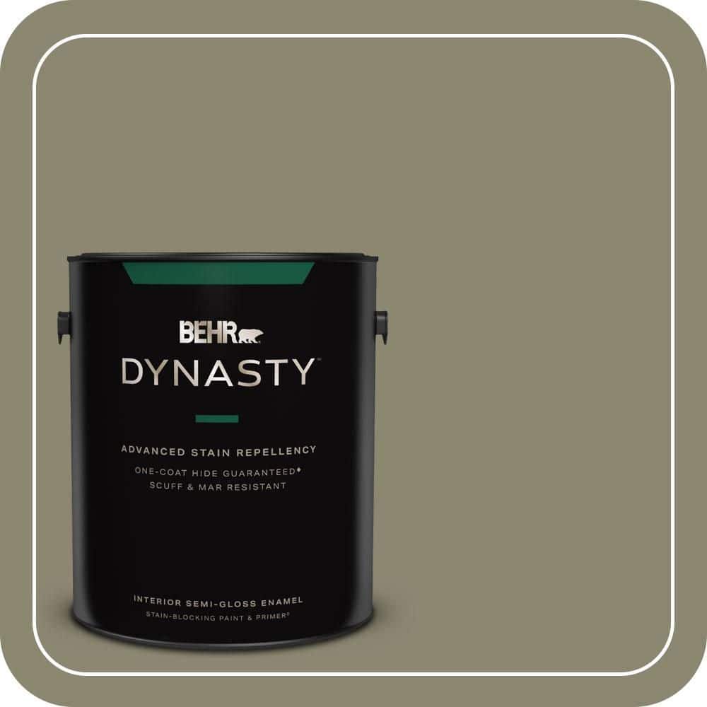 BEHR DYNASTY 1 gal. #PPU8-21 Mossy Bank Semi-Gloss Enamel Interior Stain-Blocking Paint & Primer