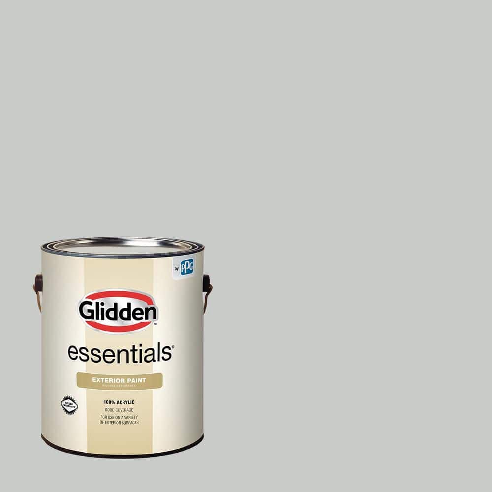 Glidden Essentials 1 gal. PPG0994-2 Pittsburgh Gray Flat Exterior Paint