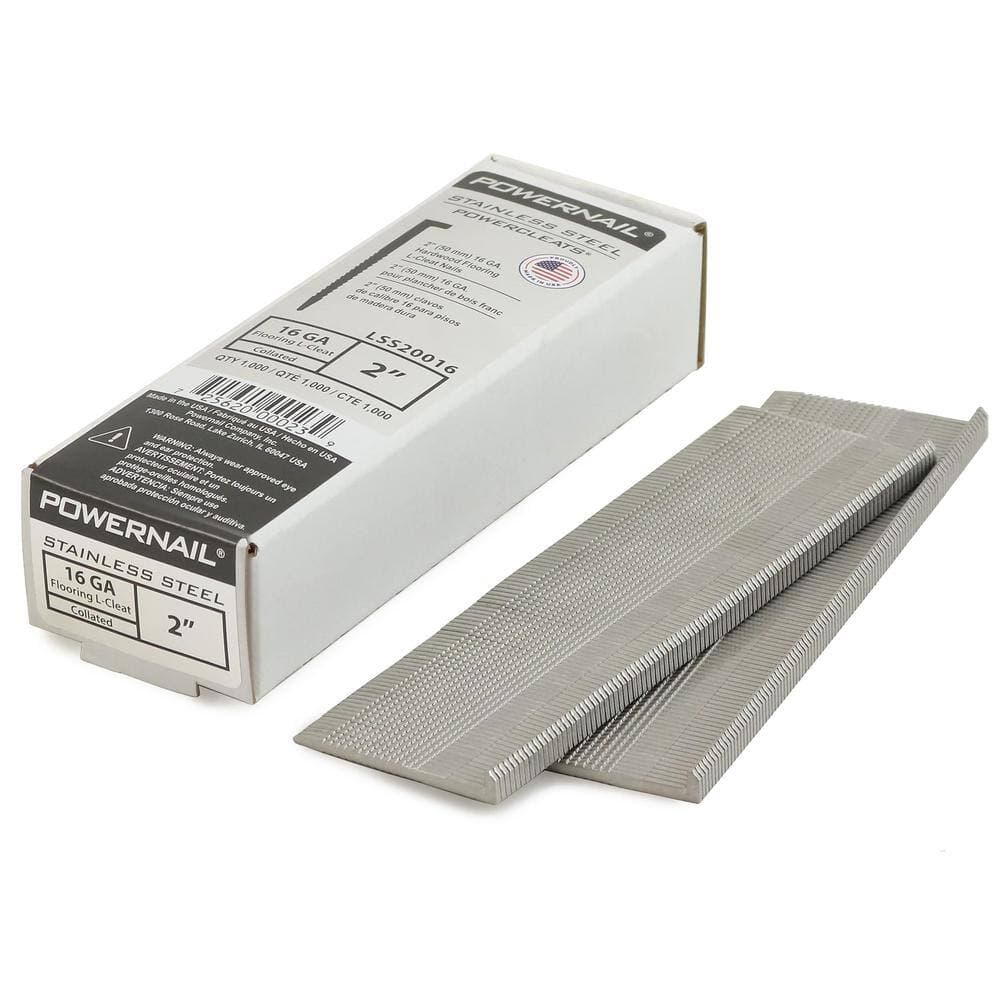 POWERNAIL 2 in. x 16-Gauge Powercleats Stainless Steel Hardwood Flooring Nails (1000-Pack) (2)