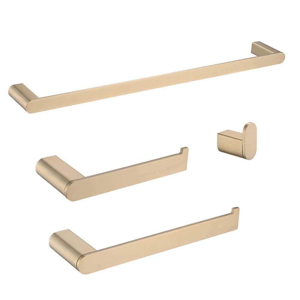 SANFANGIE Piece Bath Hardware Set with Mounting Hardware Gold, Robe Hook and Towel Bar, Bath Organization