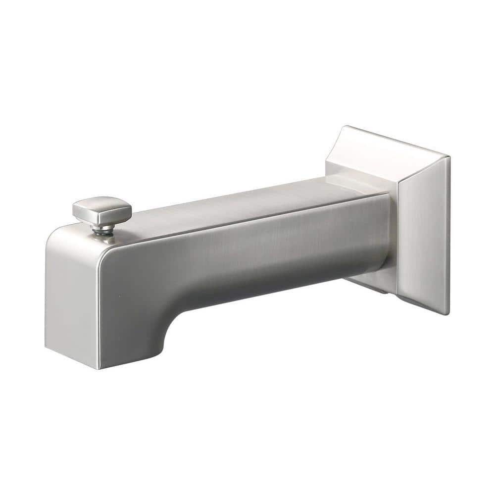 VEVETTA (1-Pack) 6.26 in. Slip-Fit Tub Spout with Diverter in Brushed Nickel