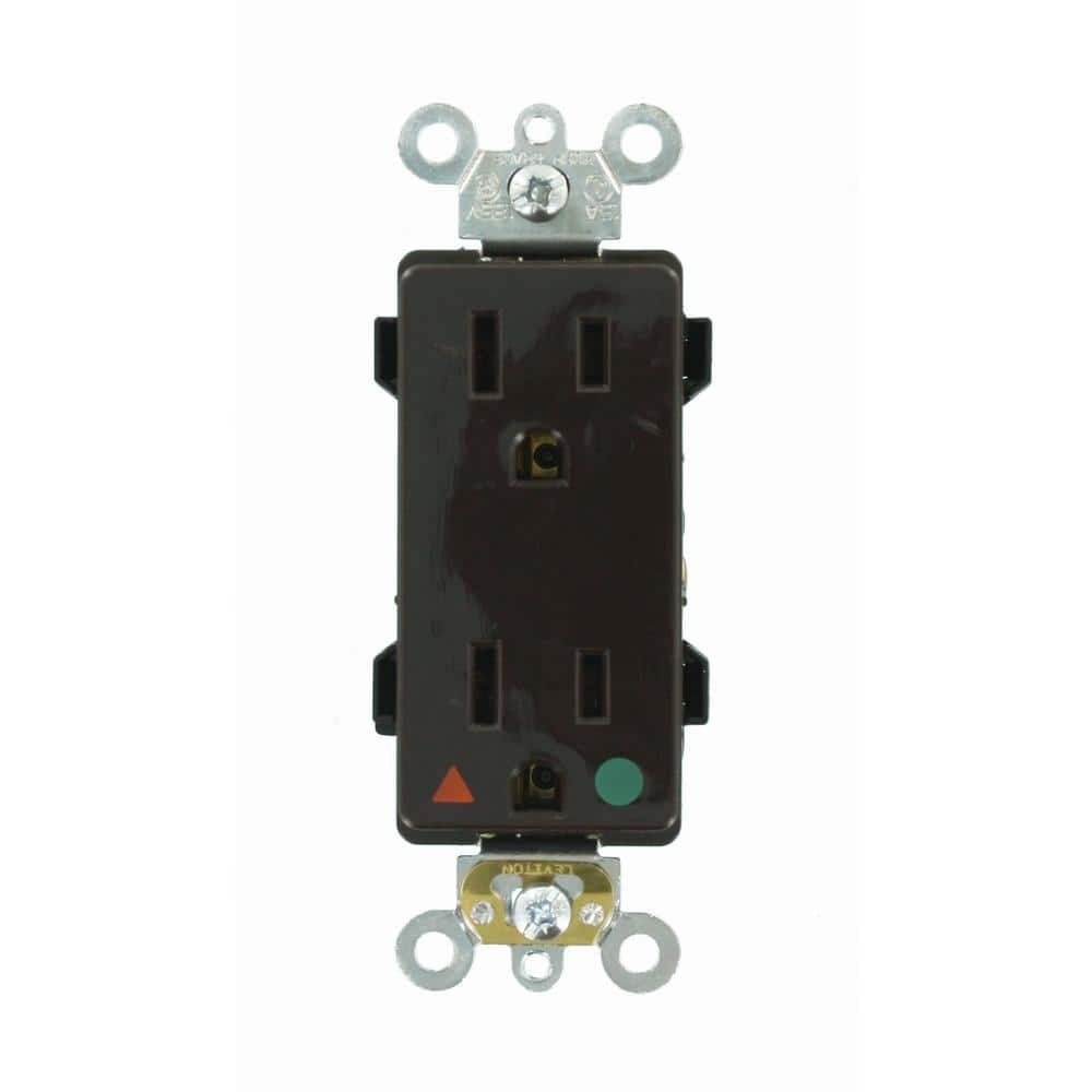 Leviton Decora Plus 15 Amp 125 V Hospital Grade Isolated Ground Duplex Outlet/Receptacle, Brown (1-Pack) 16262-IGB (1)