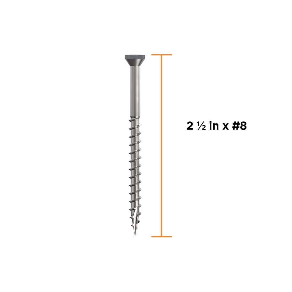 CAMO 2-1/2 in. #8 316 Stainless Steel Dark Gray Premium Star Drive Trim Screws (350-Count) (2)