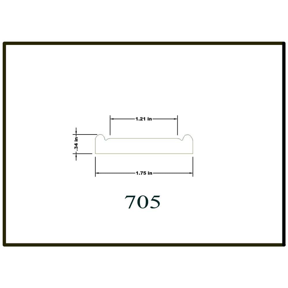 HOUSE OF FARA 3/8 in. x 1-3/4 in. x 4 ft. Unfinished Hardwood Embossed Vine Panel Drip Cap Moulding (2)