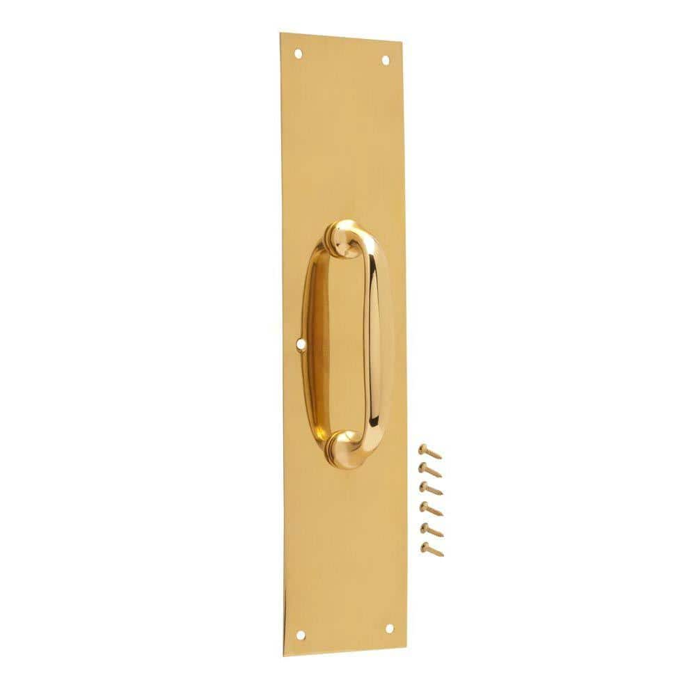 Everbilt 3-1/2 in. x 15 in. Bright Brass Pull Plate
