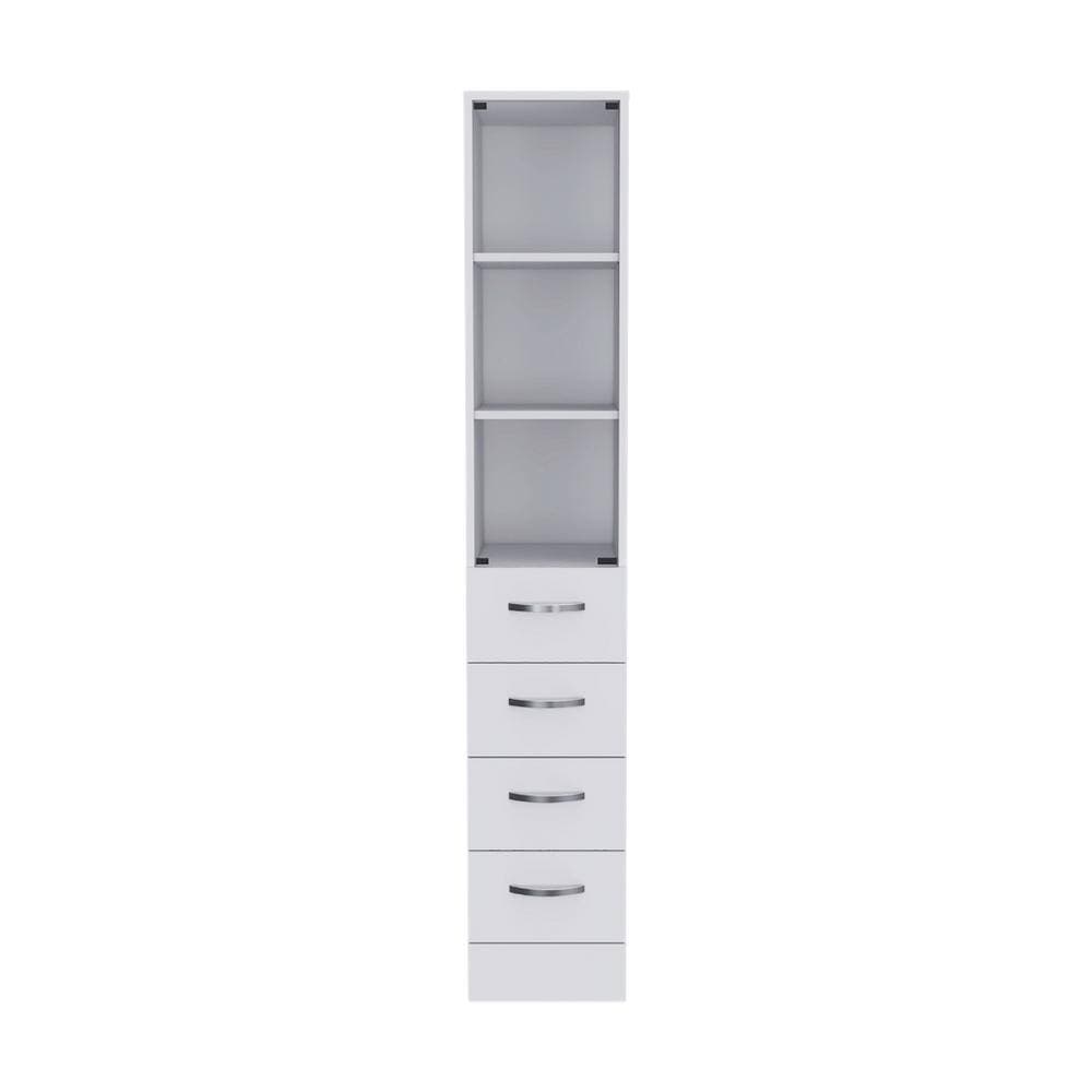 Tahanbath 15.70 in. W x 15.70 in. D x 59.30 in. H Bathroom Storage Wall Cabinet in Light Gray (1)