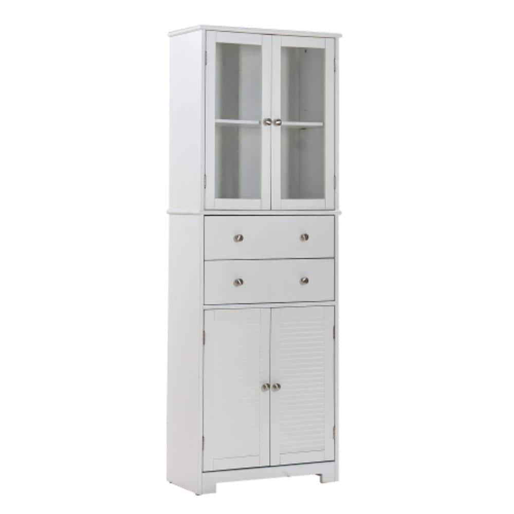 Unbranded 23.6 in. W x 11.8 in. D x 66.9 in. H Bathroom White Linen Cabinet (1)