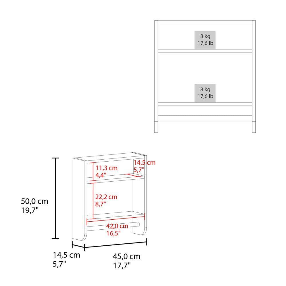 cadeninc 17.7 in. W x 5.7 in. D x 19.7 in. H  Black Wall Mount Bathroom Storage Cabinet with Mirror and Towel Rack (2)