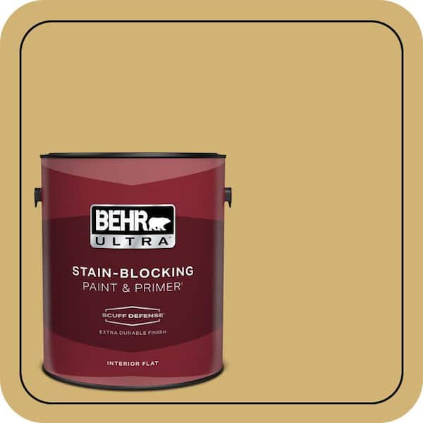 BEHR PREMIUM PLUS #M320-5 Dried Chamomile Flat Low Odor & Primer (4)