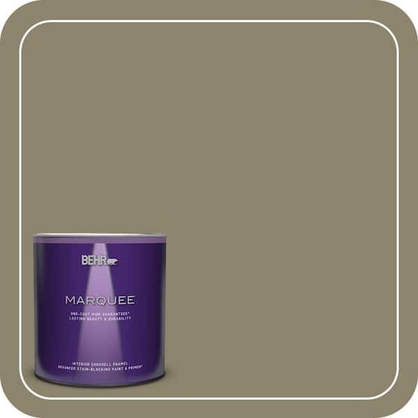BEHR PREMIUM PLUS #ECC-55-3 Olive Sprig Enamel Interior/Exterior Paint & Primer Color Sample (4)