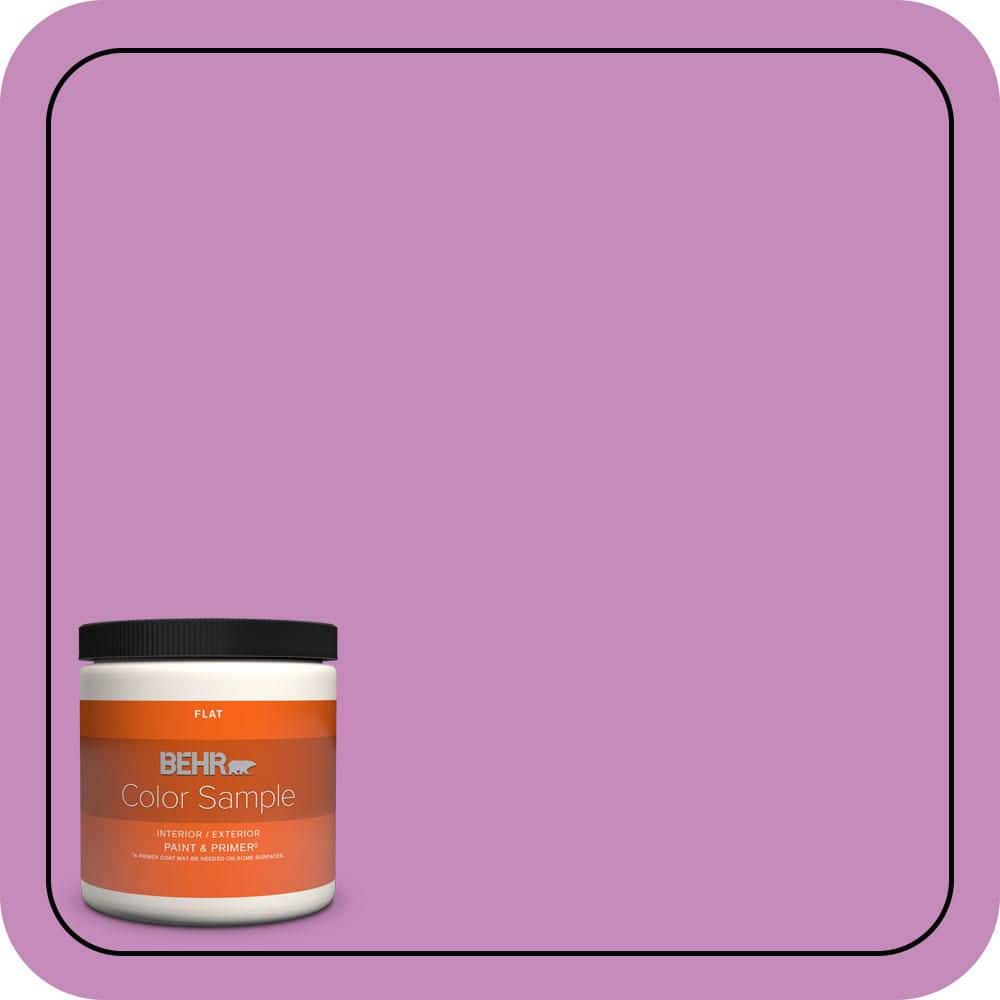 BEHR PREMIUM PLUS 8 oz. #P110-4 Rock Star Pink Flat Interior/Exterior Paint & Primer Color Sample