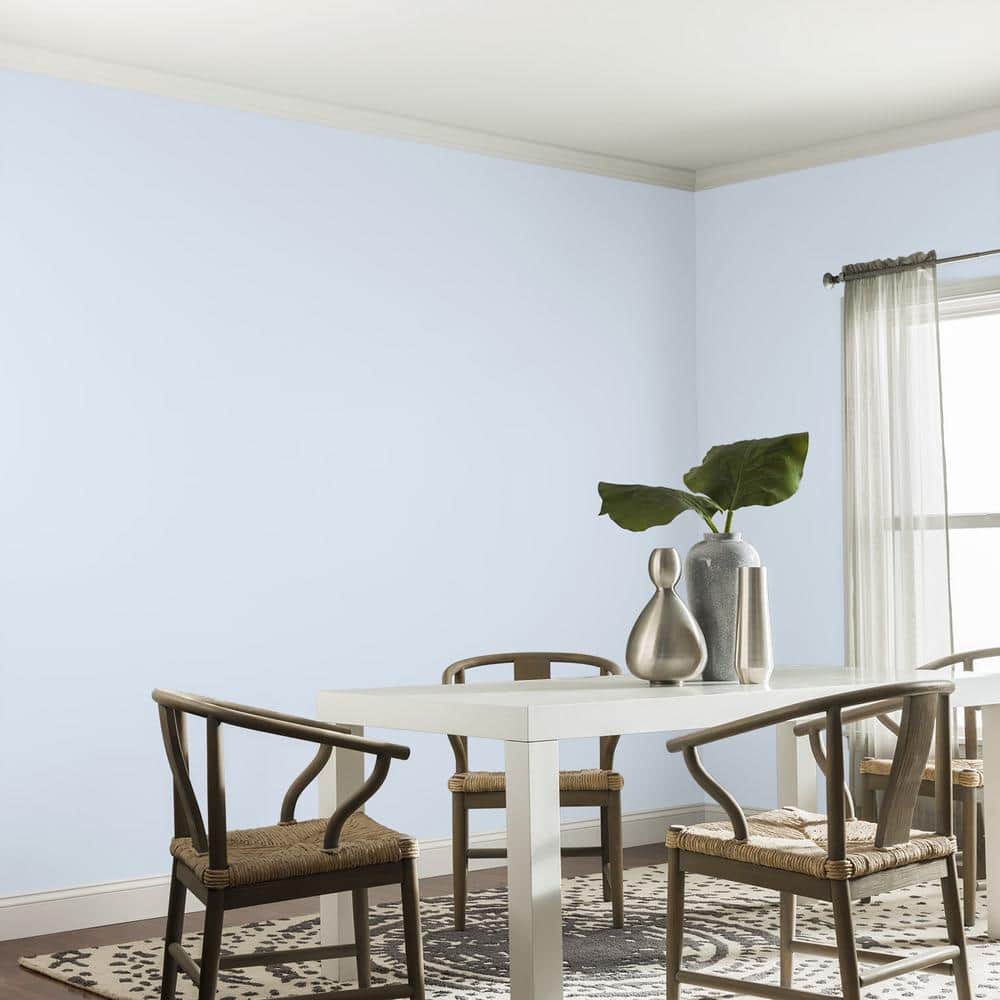 Glidden Premium 1 gal. PPG1164-2 Iceberg Eggshell Interior Latex Paint (4)