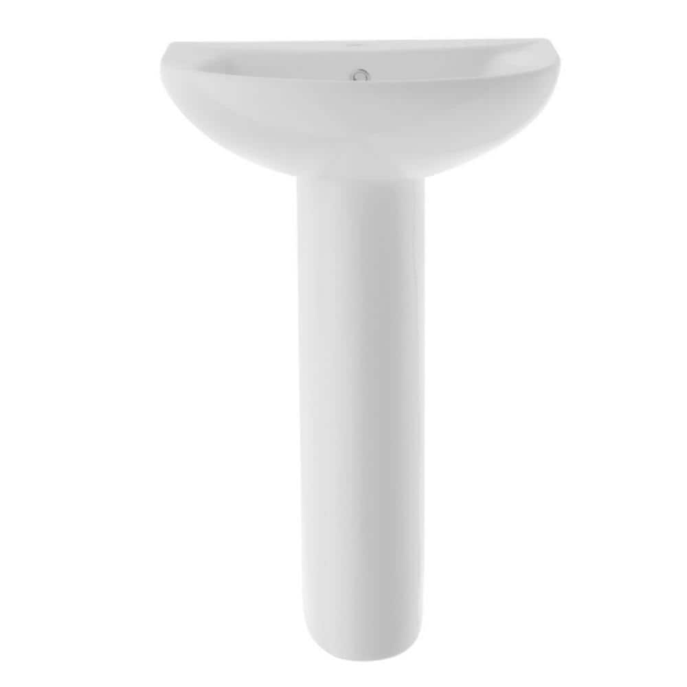 INNOBULE 20.5 in. White Ceramic Pedestal Sink Combo with 25 in. Base in White with Smooth Surface