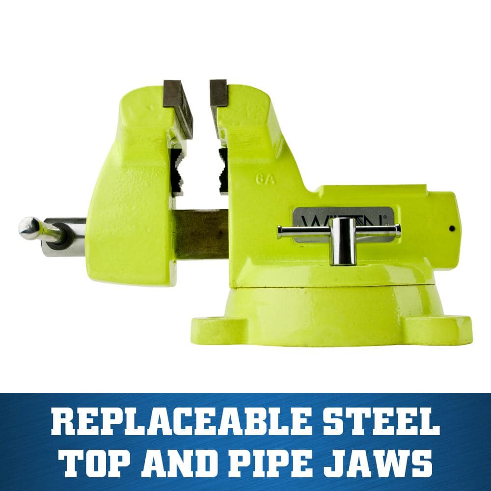 Wilton 6 in. Mechanics High Visibility Safety Vise with Swivel Base, 4-2/16 in. Throat Depth (3)