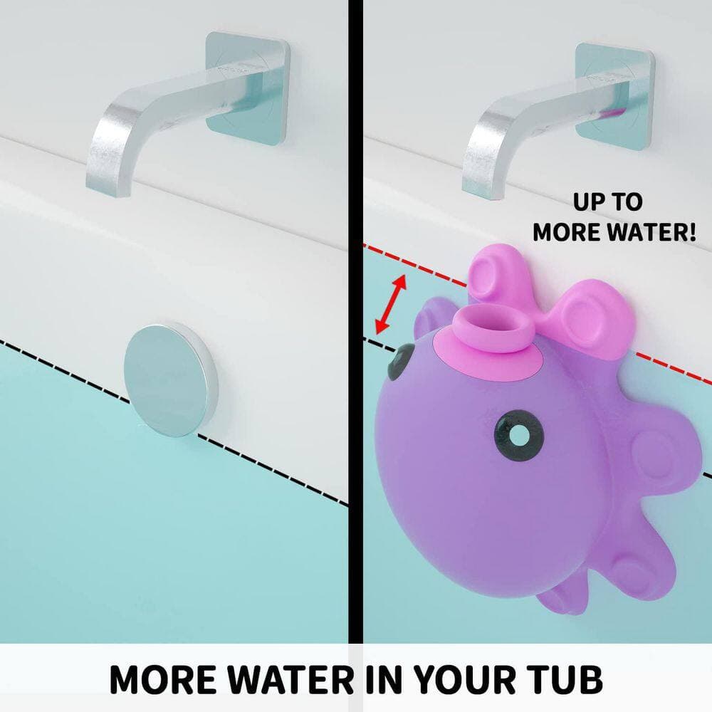 Numhew 1-Piece Bath Accessory Set with Silicone Bathtub Overflow Drain Cover in Hot Pink for Bathroom Bathtub (3)