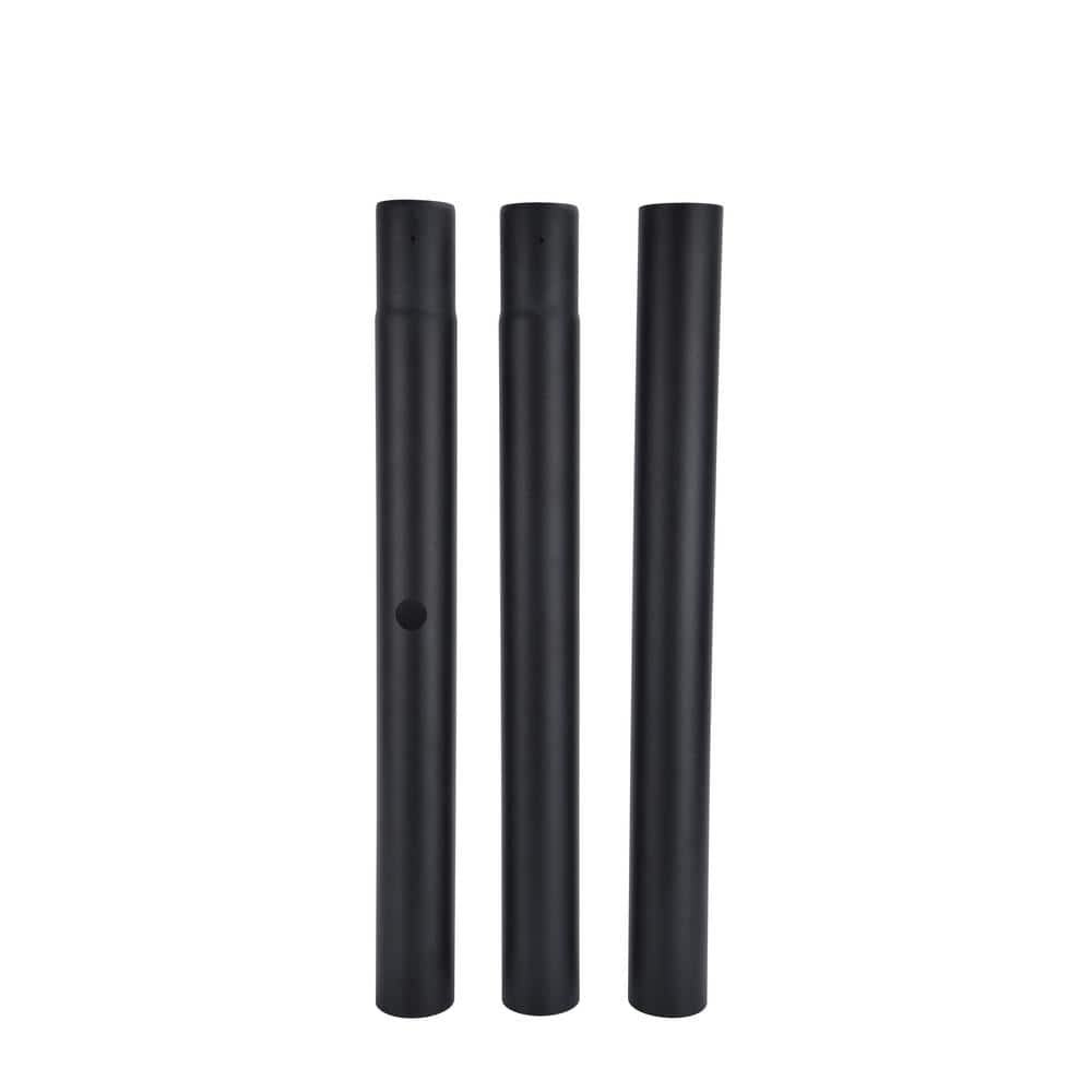 LUTEC 80 in. Black Outdoor Direct Burial Aluminum Lamp Post (4)
