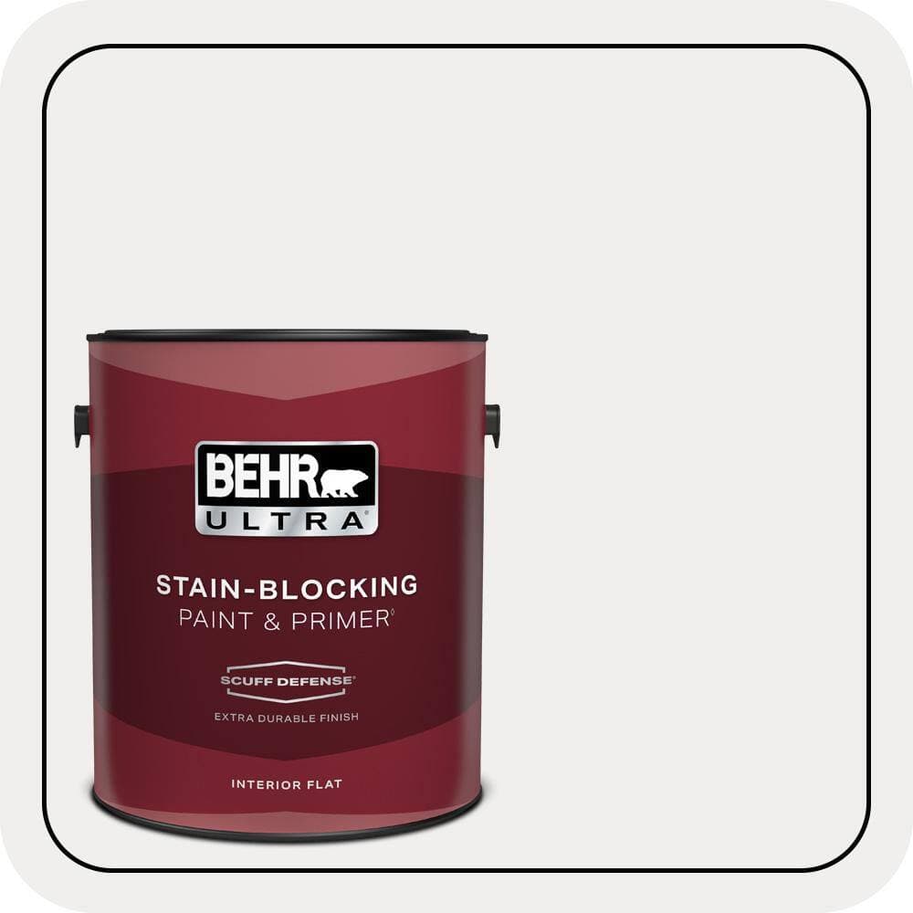 BEHR ULTRA 1 gal. #W-D-610 White Glove Extra Durable Flat Interior Paint & Primer (1)