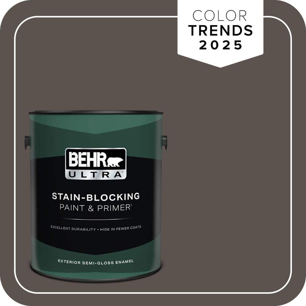 BEHR ULTRA 1 gal. #MQ2-54 Gardeners Soil Semi-Gloss Enamel Exterior Paint & Primer