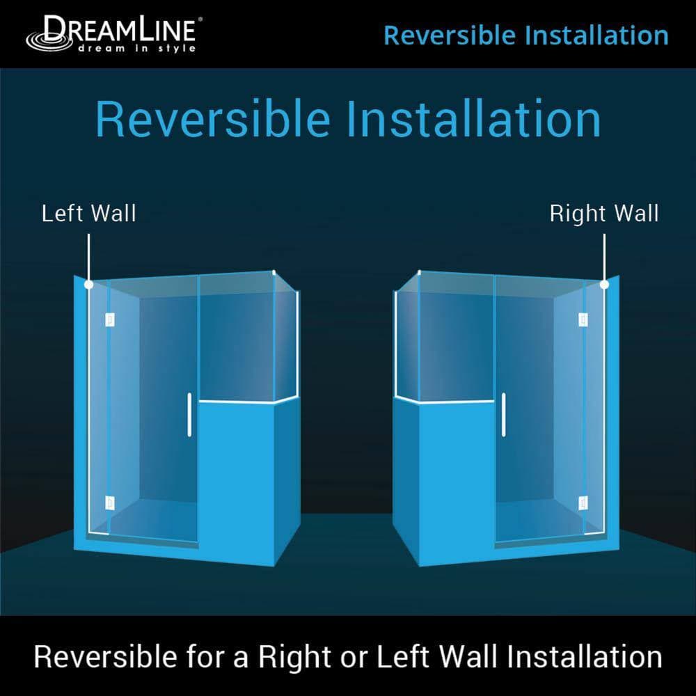 DreamLine Unidoor-X 57 in. W x 36-3/8 in. D x 72 in. H Frameless Hinged Shower Enclosure in Matte Black (3)