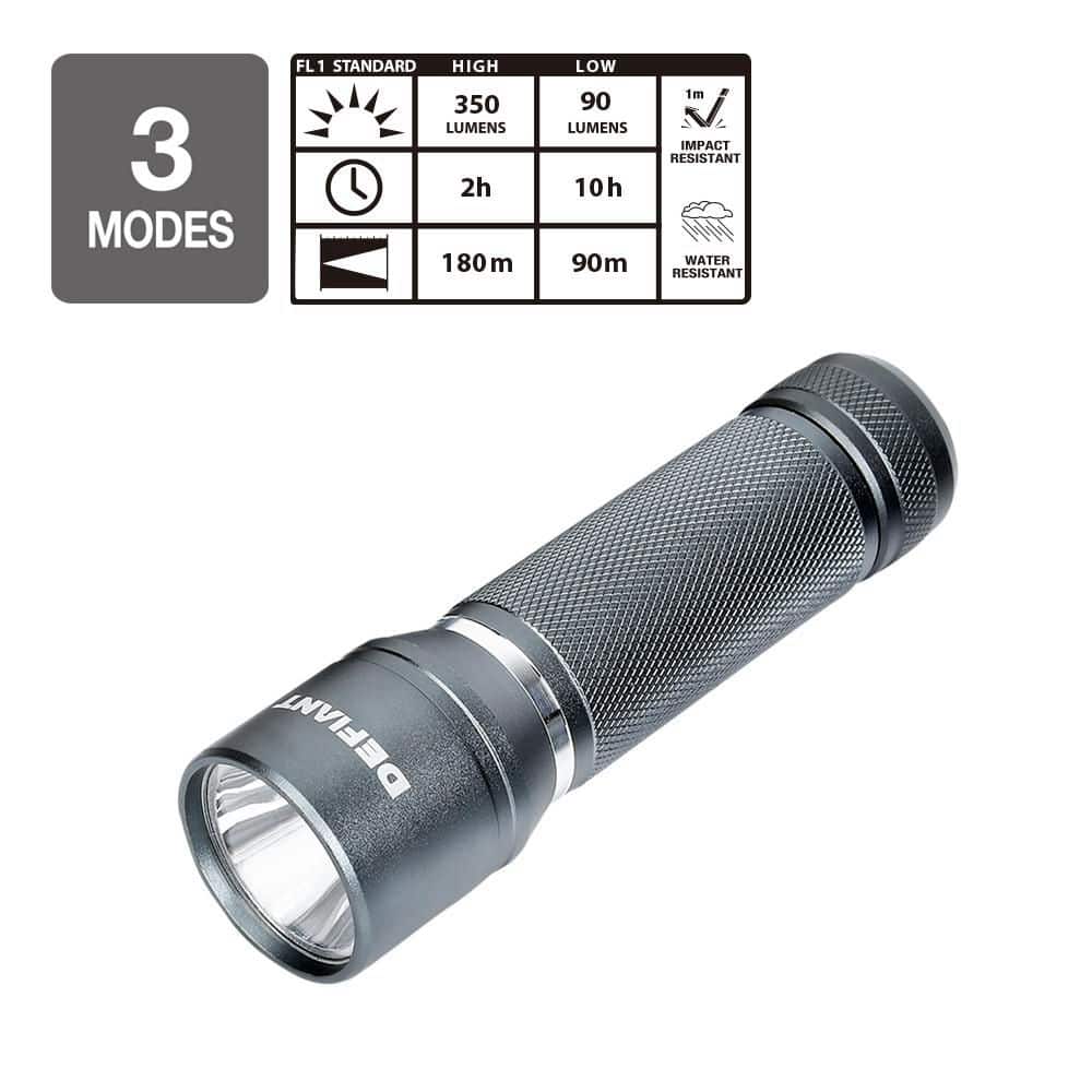Defiant 350 Lumen LED Alkaline Flashlights (3-Pack) (3)