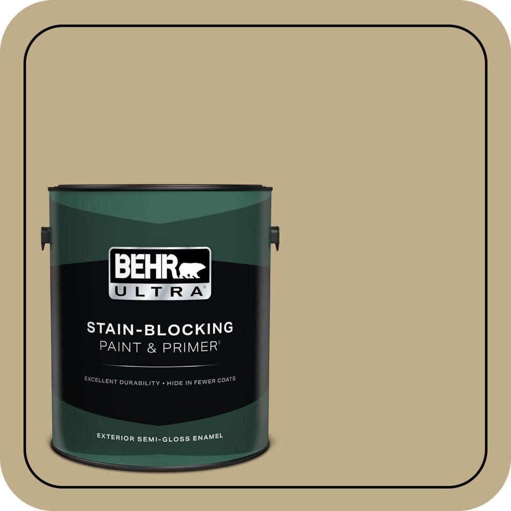 BEHR ULTRA 1 gal. #S320-4 Oat Field Semi-Gloss Enamel Exterior Paint & Primer