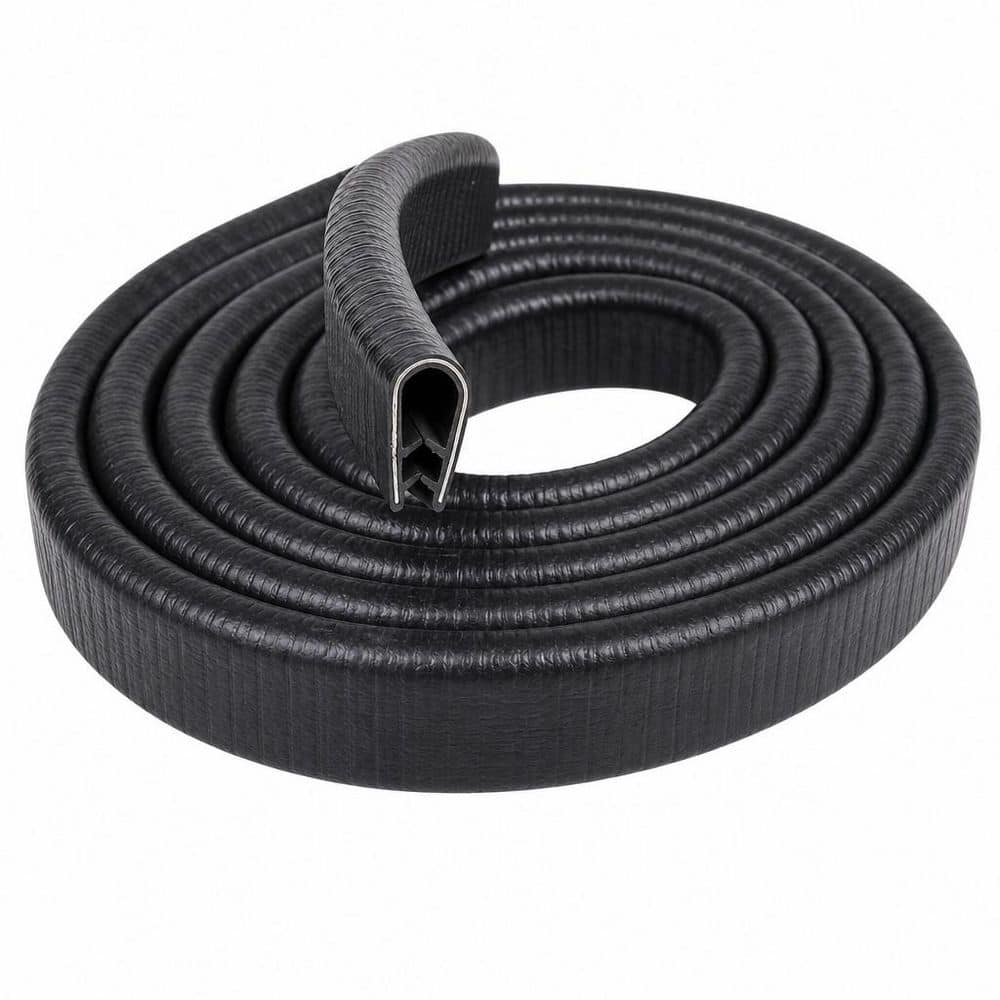 Numhew 10 ft. U Channel Edge Trim with Metal Clips Edge Guard Protector, PVC Rubber Seal Strip for Sheet Metal, Car Door, Black (1)