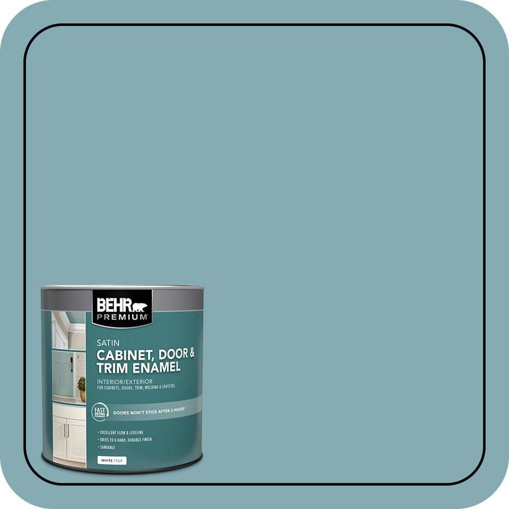 BEHR PREMIUM 1 qt. #S450-4 Crashing Waves Satin Enamel Interior/Exterior Cabinet, Door & Trim Paint (1)