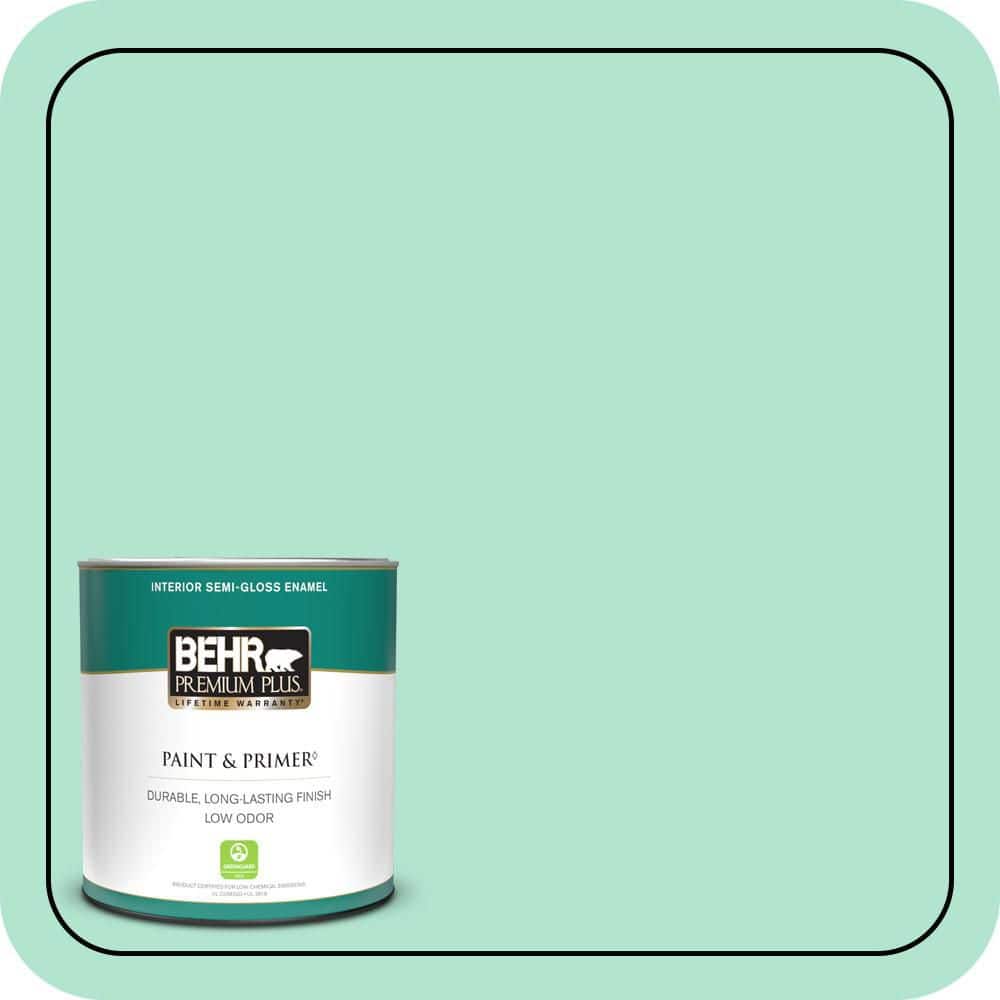 BEHR PREMIUM PLUS 1 qt. #P420-2 Crystal Rapids Semi-Gloss Enamel Low Odor Interior Paint & Primer