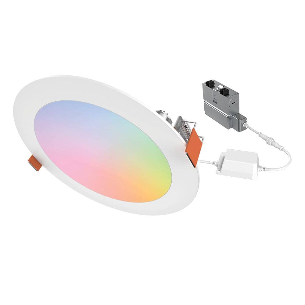 HALO HLB 6 in. Adjustable Color and Tunable White Slim Canless Smart Wi-Fi LED Recessed Downlight with WiZ Pro (2)