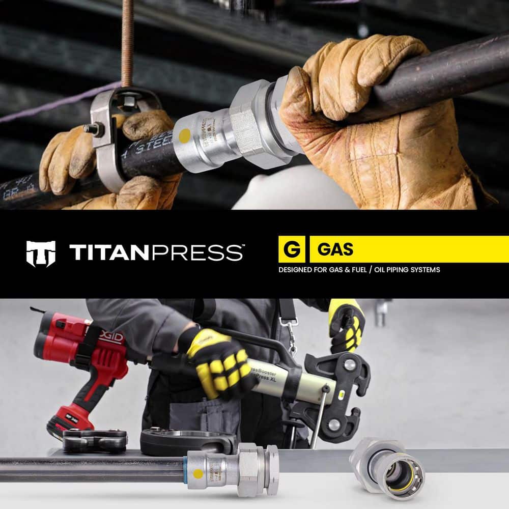 T TITANPRESS 3/4 in. Carbon Steel Press x FPT Female Union HNBR Gas (3)