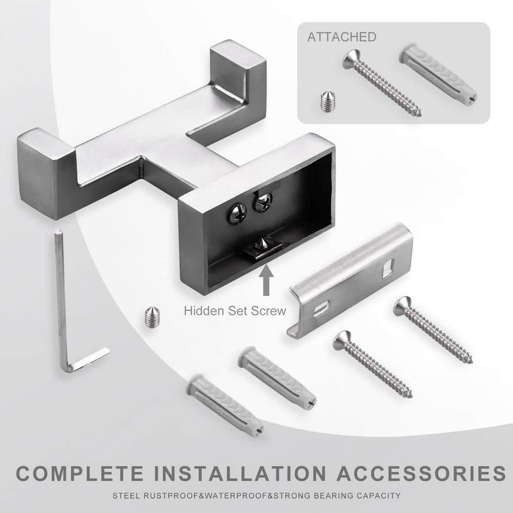 WOWOW Wall Mount Knob Double Robe/Towel Hook (4)