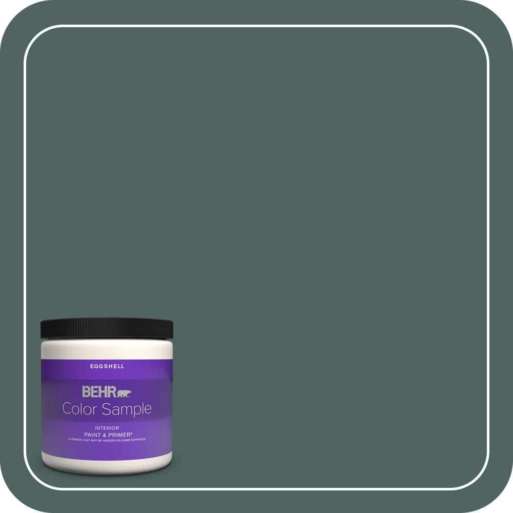 BEHR PREMIUM PLUS 8 oz. #S430-7 Blue Fir Eggshell Enamel Interior Paint & Primer Color Sample