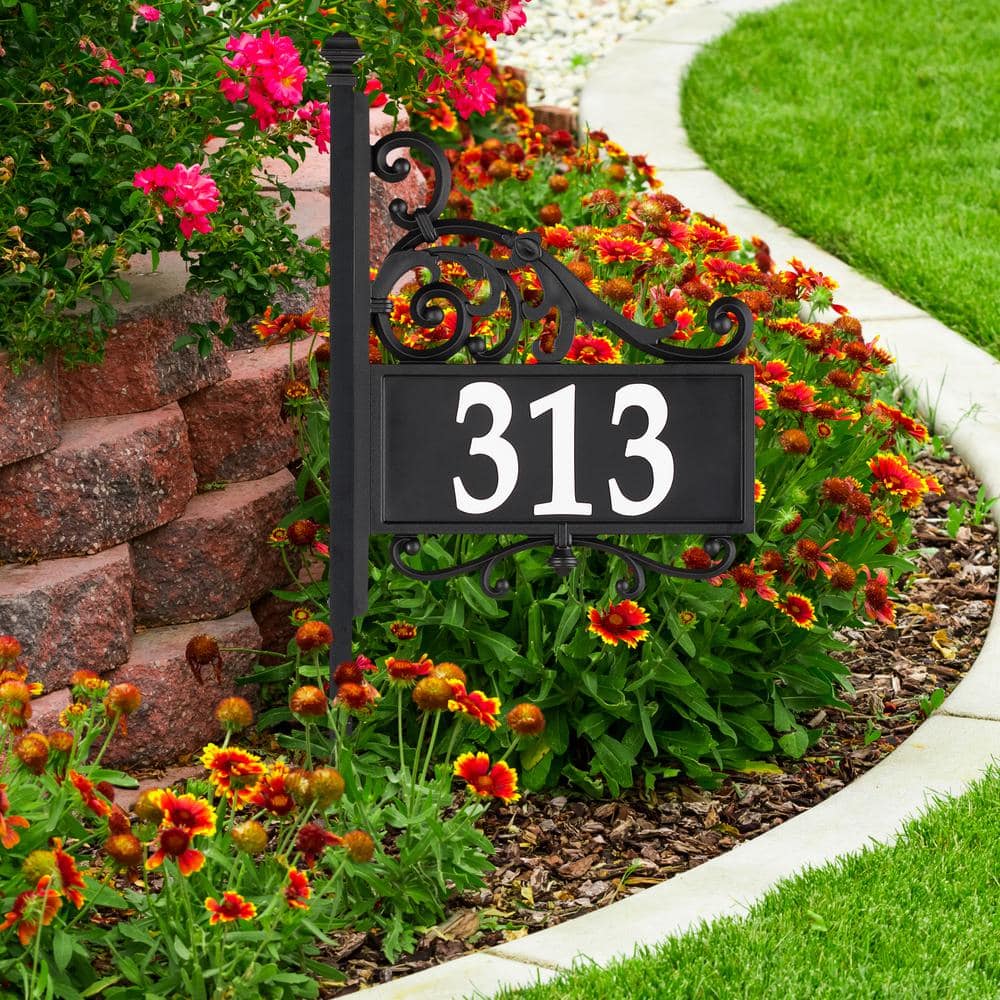 Unbranded Nite Bright Acanthus Rectangle Reflective Address Post Sign (3)