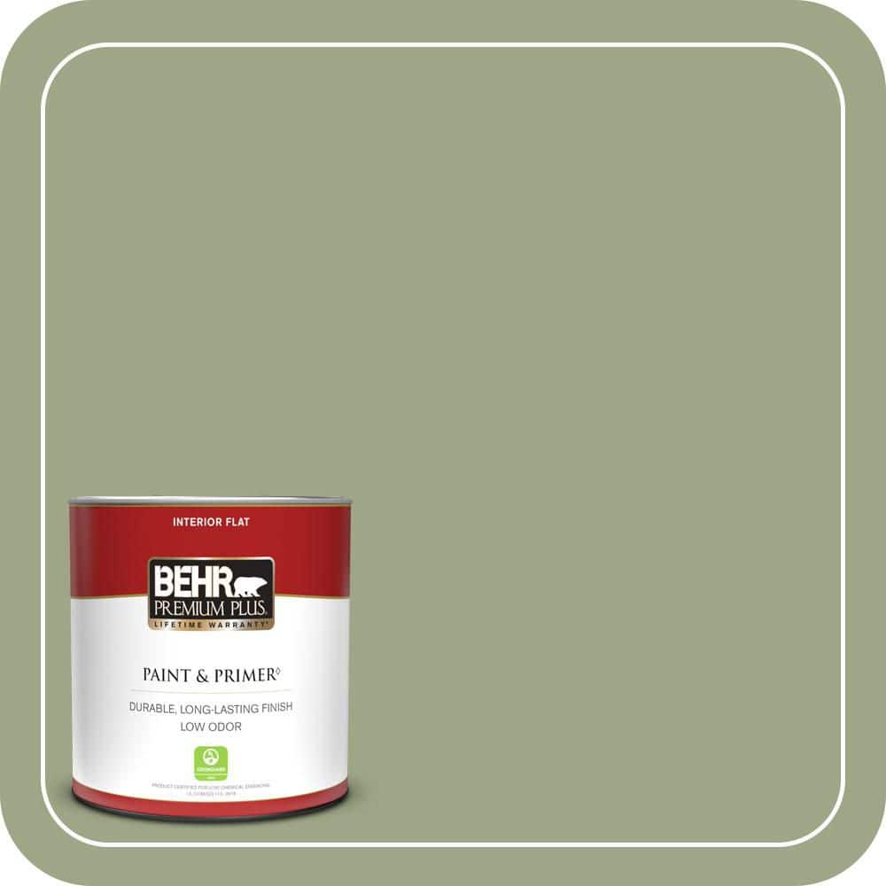 BEHR PREMIUM PLUS #PPU11-07 Clary Sage Interior/Exterior Paint & Primer Color Sample (1)