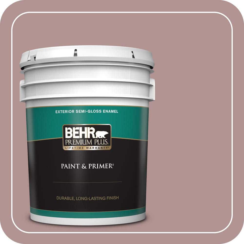 BEHR PREMIUM PLUS 5 gal. #MQ1-46 Antoinette Semi-Gloss Enamel Exterior Paint & Primer