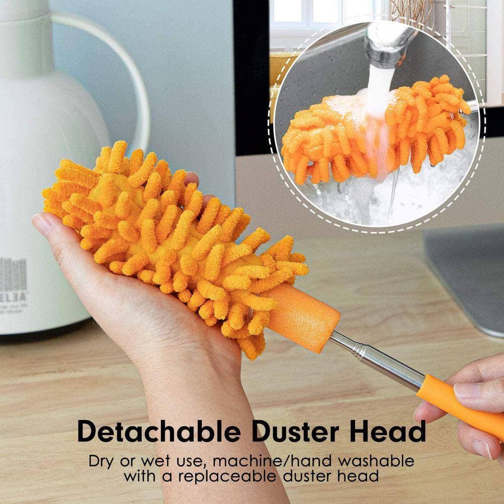 Justincity Hand Washable Microfiber Duster Extendable 10 in. to 29 in. Cleaning Tool 2-Pack for Car Office Furniture Ceiling (2)