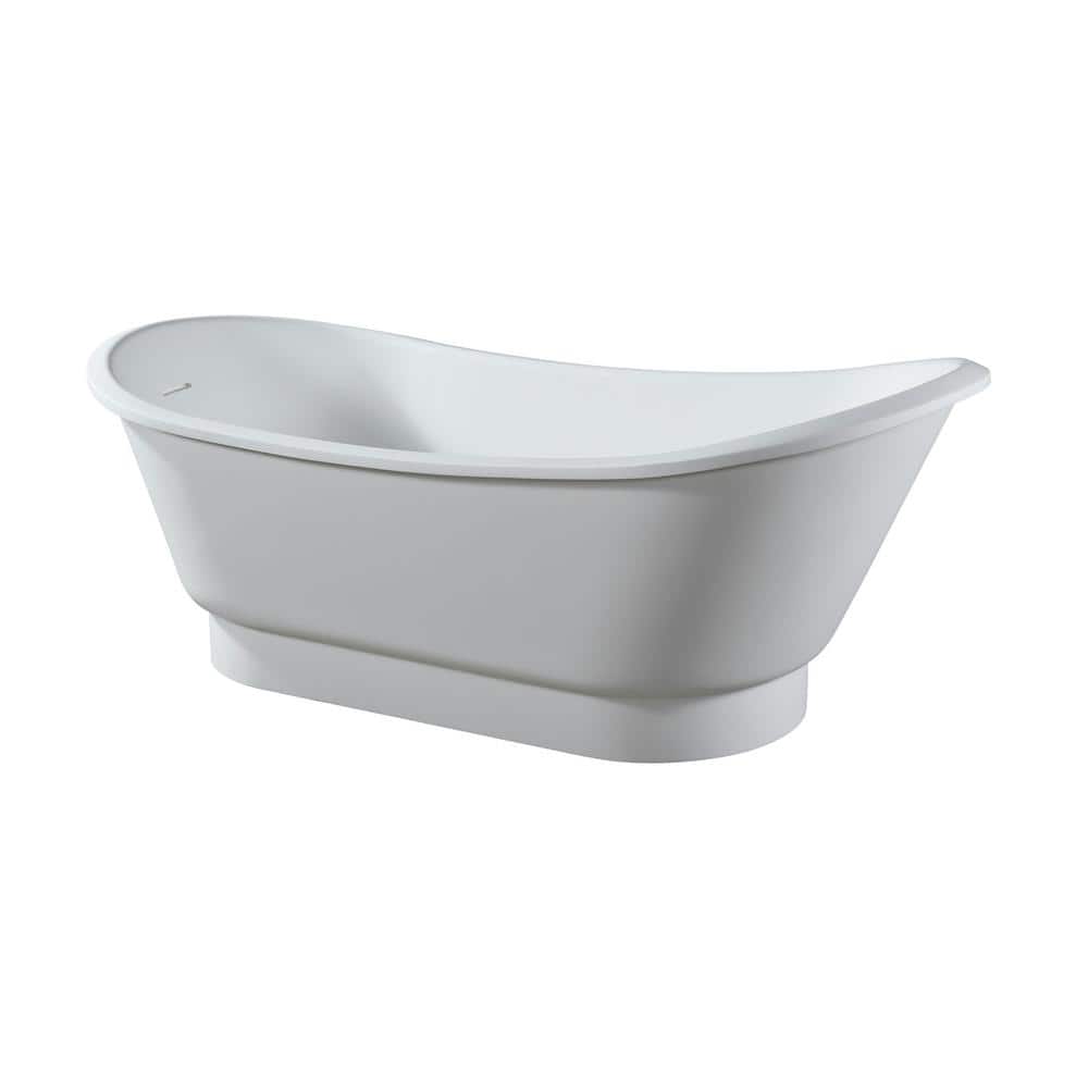Barclay Products Becki 67 in. Stone Resin Flatbottom Oval Bathtub in Glossy White (3)