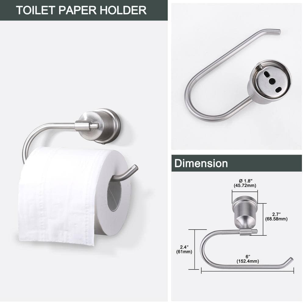 IVIGA 5-Piece Bath Hardware Set with Towel Bar, Towel Ring, Toilet Paper Holder, and 2-Hooks (4)