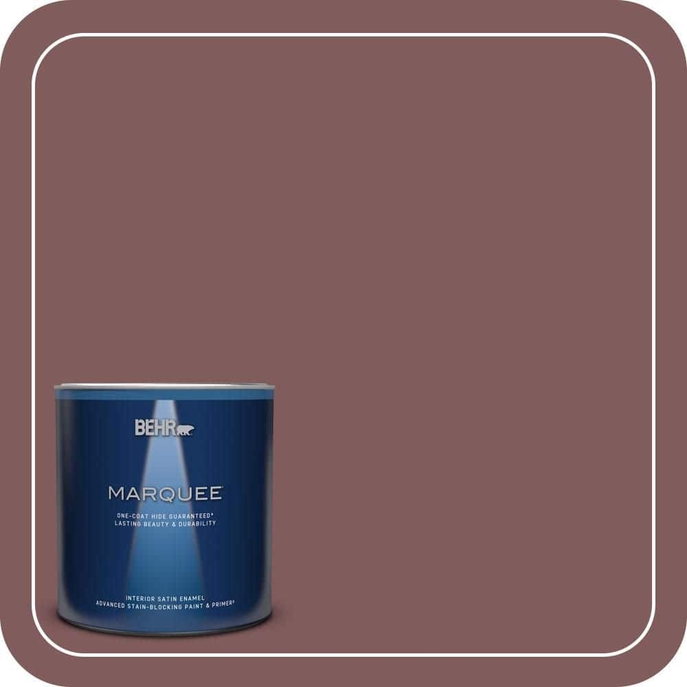 BEHR MARQUEE 1 qt. #140F-6 Book Binder Satin Enamel Interior Paint & Primer (2)